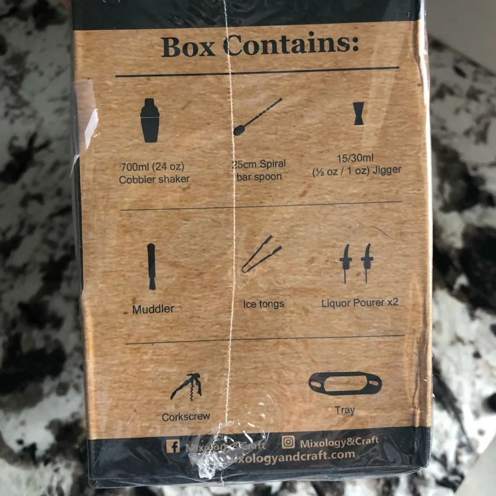 Mixology & Craft 9 Piece Bartender Kit with Stand NWT